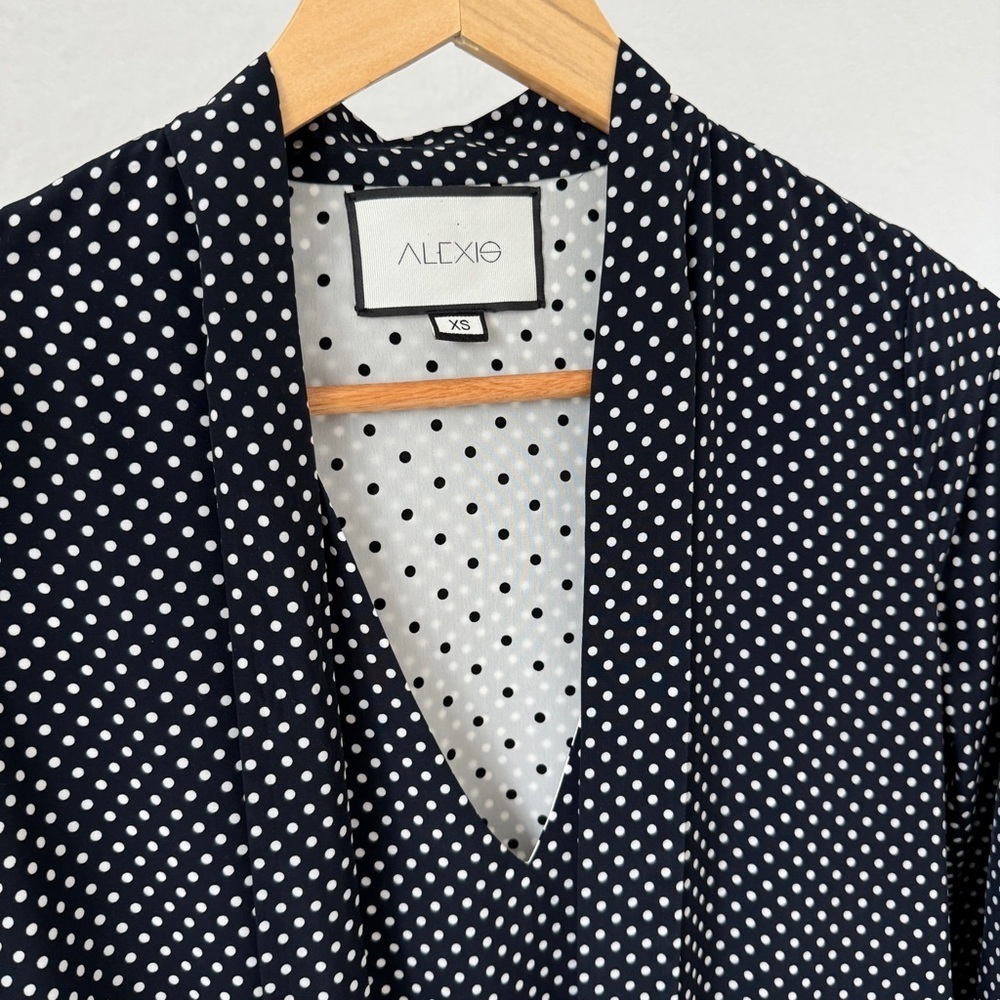 Alexis blue Noelle Polka-Dot Midi‎ Dress XS - Picture 4 of 13